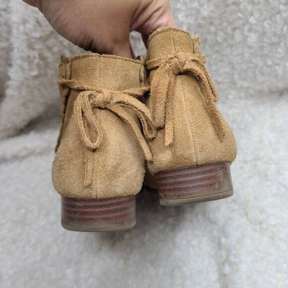 Jack Rogers Charlotte Tan Suede Leather Ankle Boots sz 7.5‎ - Picture 6 of 10